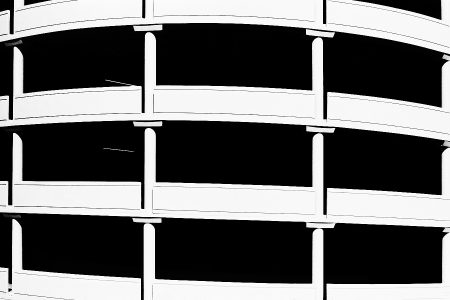 Photographie abstraite d’architecture, parking circulaire